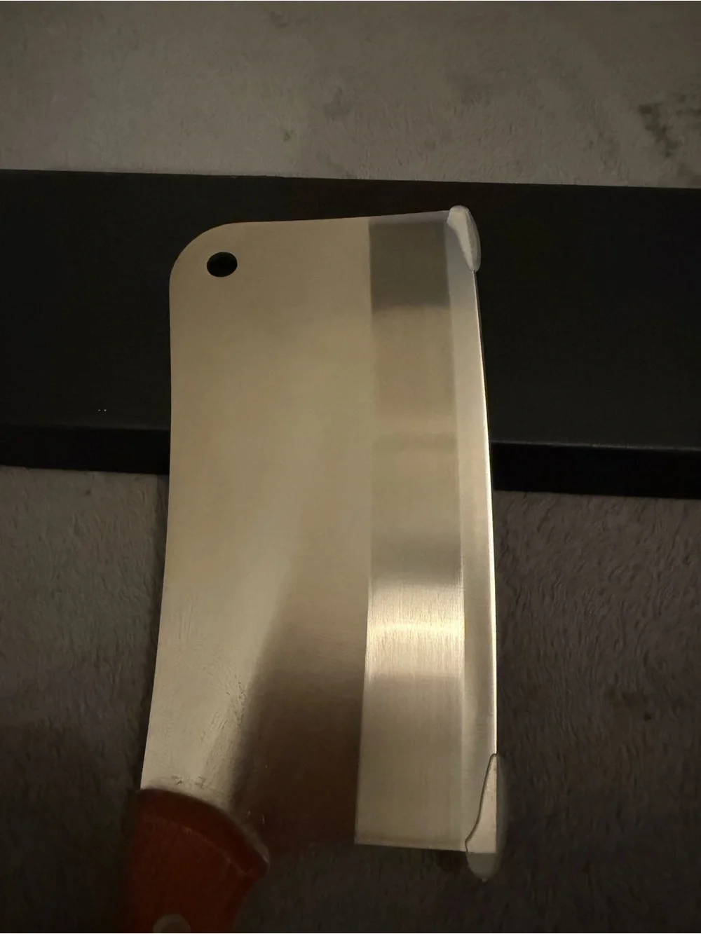 Stainless Steel Cleaver Knife with Brown Wood Handle